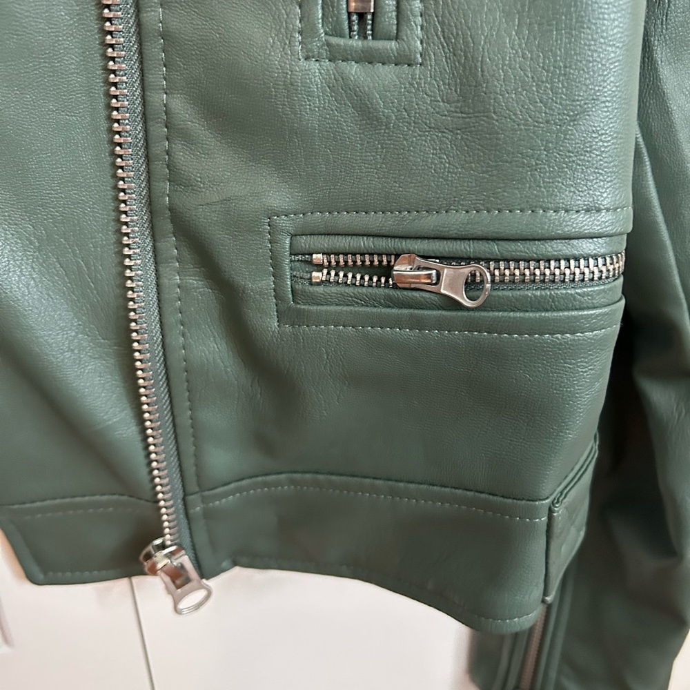 Love Tree Sage Leather Jacket - Picture 3 of 5